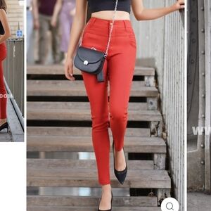 AB Skinny - Vibrant Burnt Orange, High Rise Stretch, Size 6-8